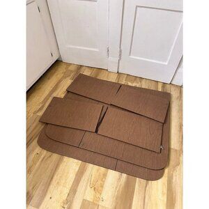 large Table Brown faux Wood Table Mat